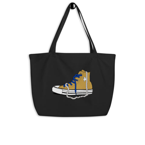 Chucks and Pearls - Large organic tote bag