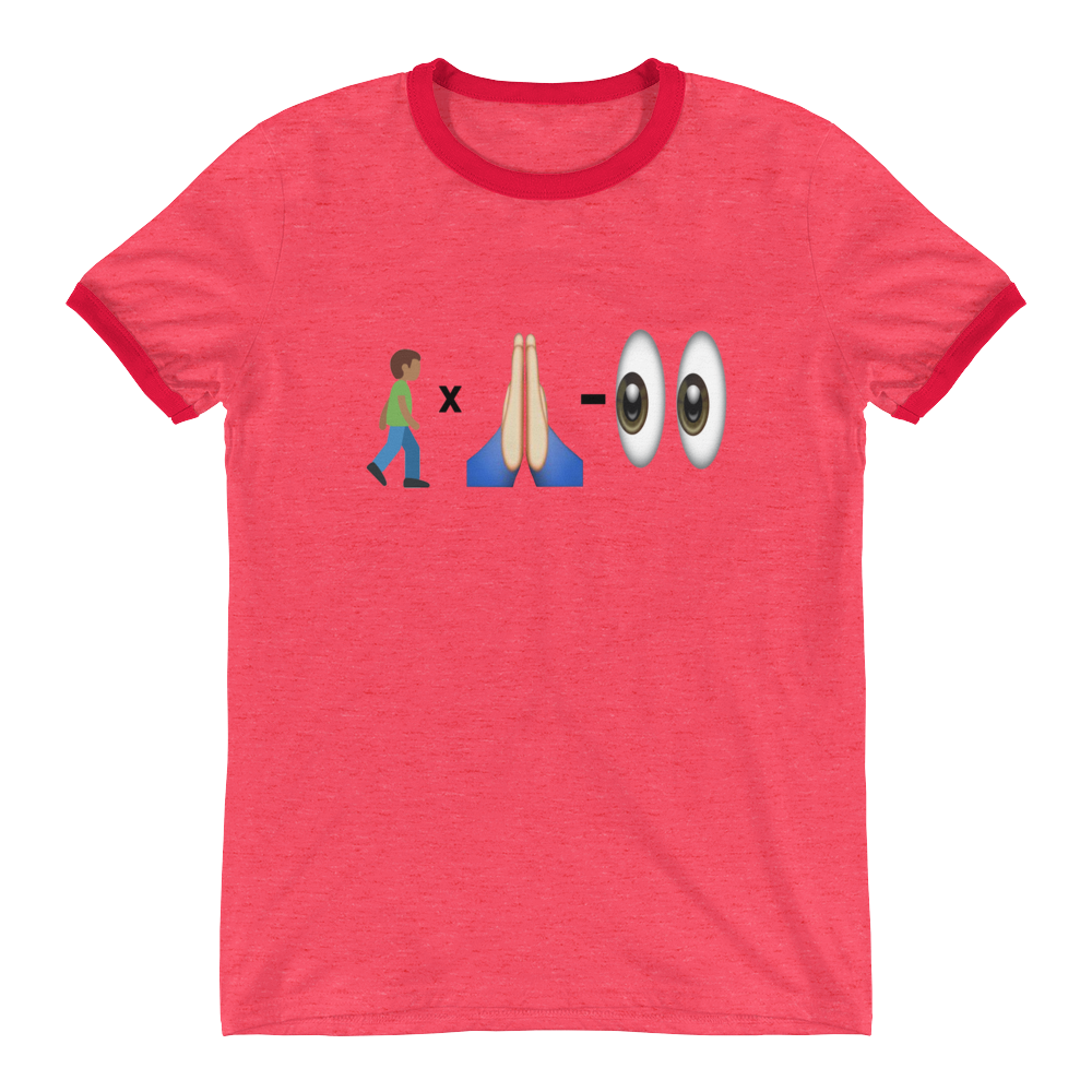 WALK BY FAITH NOT BY SIGHT EMOJI - Men Ringer T-Shirt - Quotable Tees Online