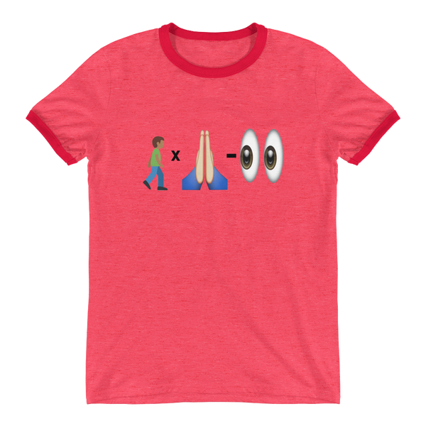 WALK BY FAITH NOT BY SIGHT EMOJI - Men Ringer T-Shirt - Quotable Tees Online